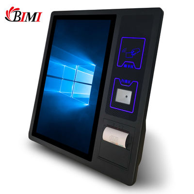 Bimi 21.5 Inch Touch Screen Self Service Kiosk 4G RAM Card Reader 80mm Impressora de recibos térmicos
