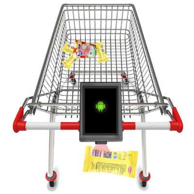 Verificador de carrinho de compras do supermercado Bimi com scanner 1D / 2D e tela de 7 polegadas