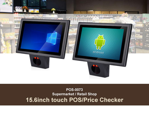 Sistemas POS Windows/Android10.0 com tela sensível ao toque de 15,6 polegadas e escaneador de código de barras embutido