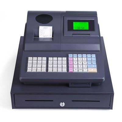 Terminal de POS com impressora de 58 mm, tela de 128 mm * 64 mm e caixa de caixa de 3 notas e 5 moedas