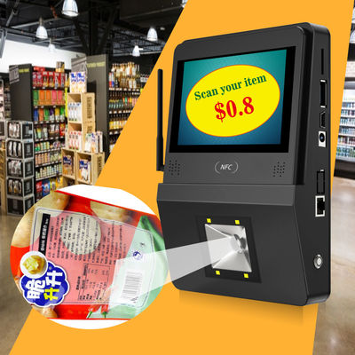 32G Flash Memory Supermarket Checker com POE Speaker e Android Touch System de 5 polegadas