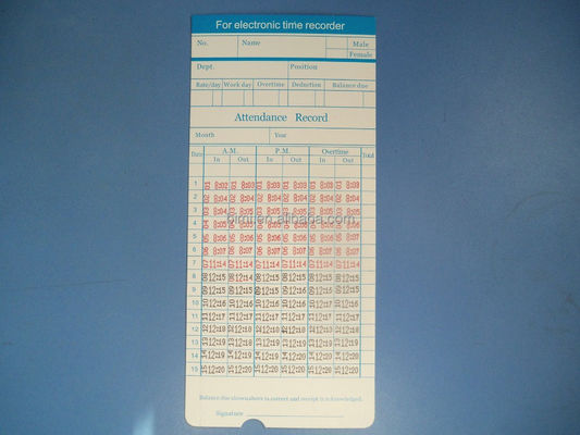 50 pcs/pacote Cartões de tempo para gravador de tempo C050 Cartões de pagamento mensal Semanal opcional Item C050