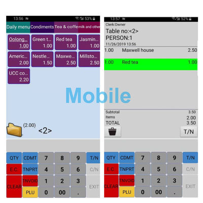 Sistemas POS WiFi de tela sensível ao toque para restaurantes e lojas de varejo Software livre