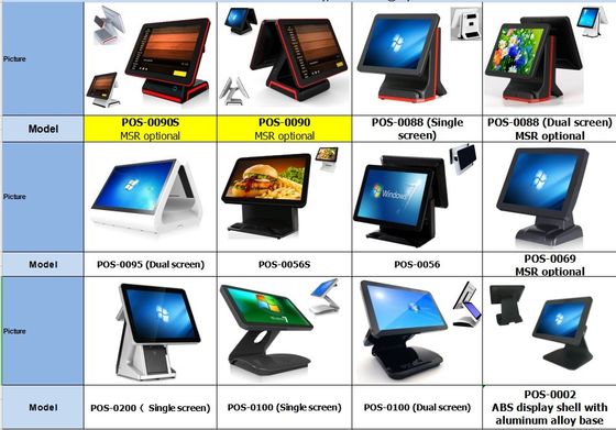 15 polegadas POS Para Restaurantes Lojas de Roupas Lojas de Livros Branco/Negro J1800/J1900/I5 CPU