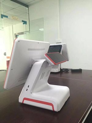 Transações B2B com sistema POS de 15 polegadas com tela e display duplo de toque
